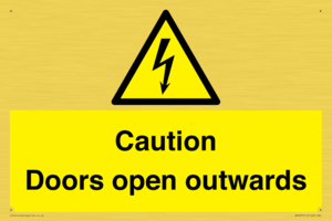 Caution Doors open outwards